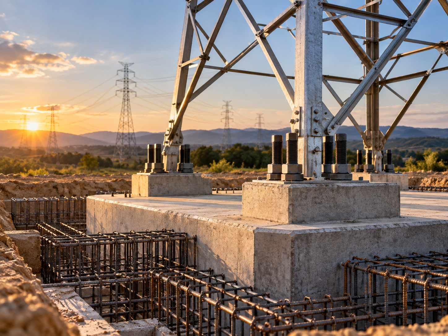 Transmission tower foundation engineering