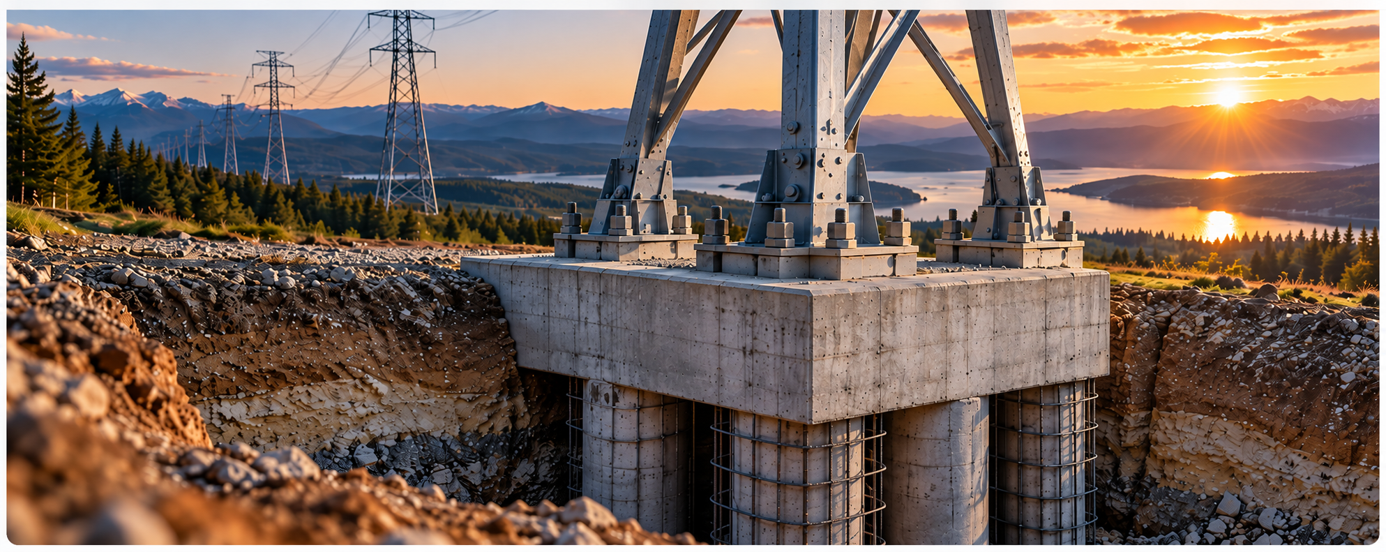 Illustrative transmission foundation engineering and construction activities