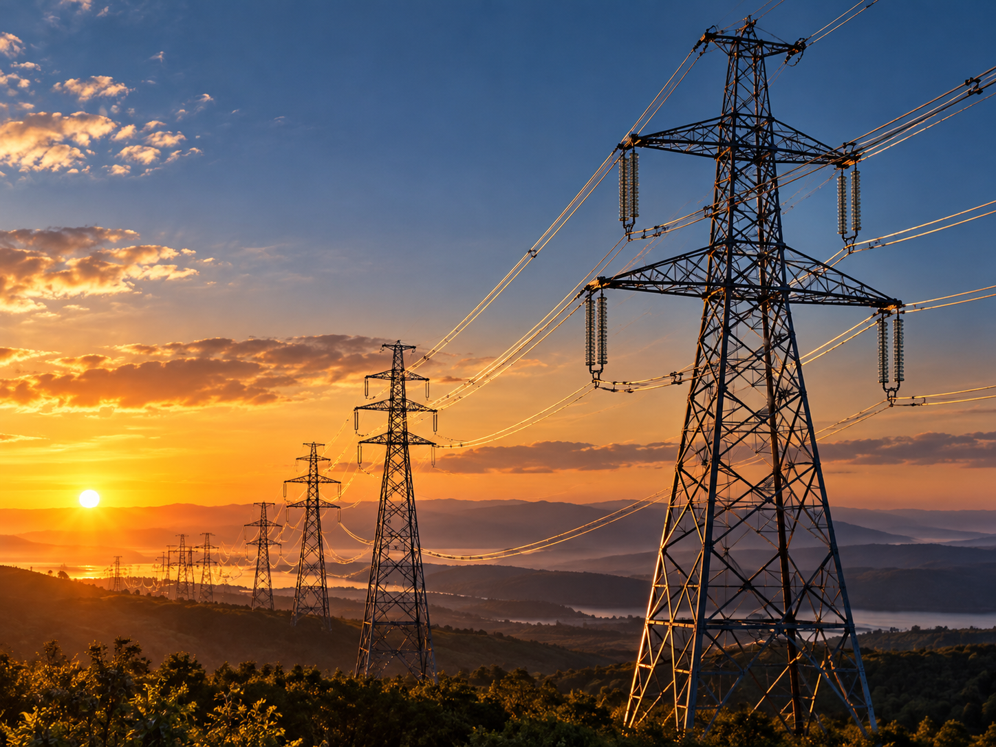 Overhead line transmission towers