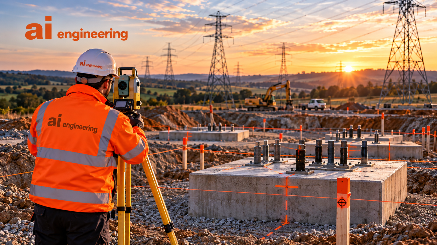 As-built surveying of completed transmission foundation works
