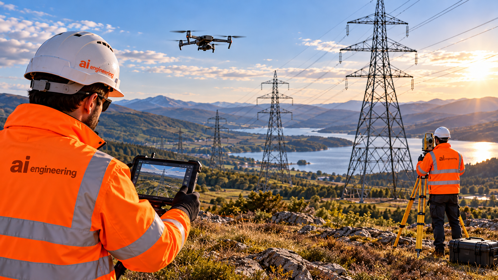 Survey verification activities on a transmission foundation site